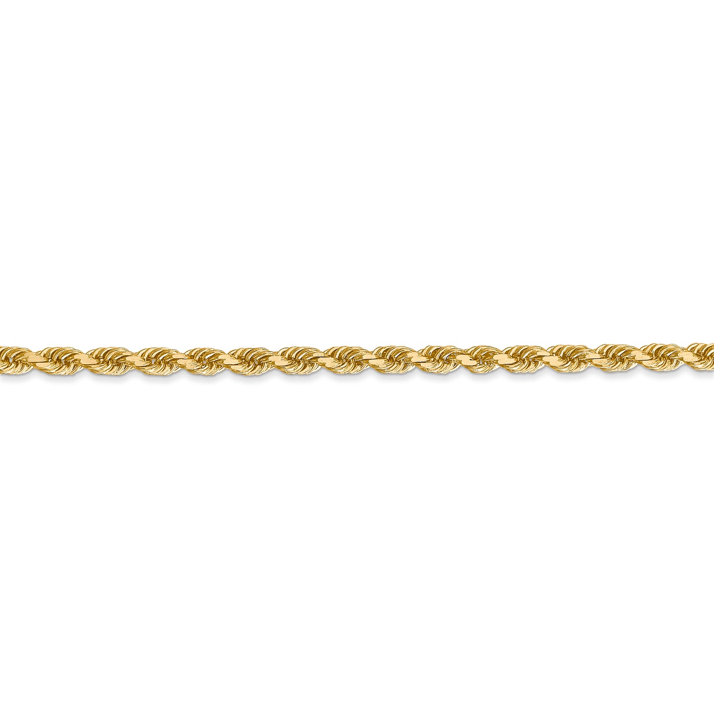 14k 3mm D/C Rope with Lobster Clasp Chain