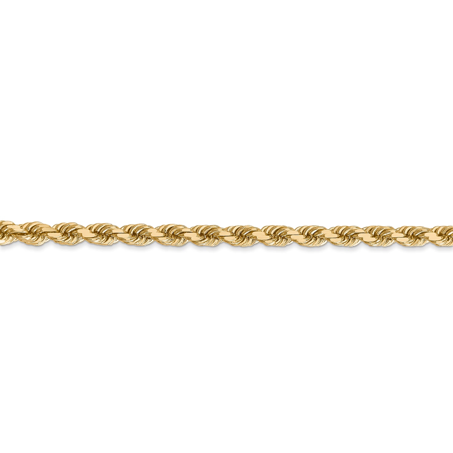 14k 4mm Diamond Cut Rope with Lobster Clasp Chain