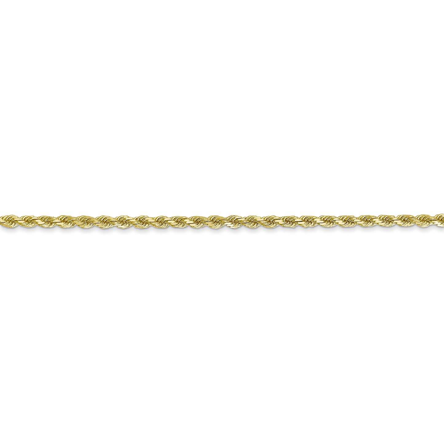 10k 2mm Diamond-cut Rope Chain