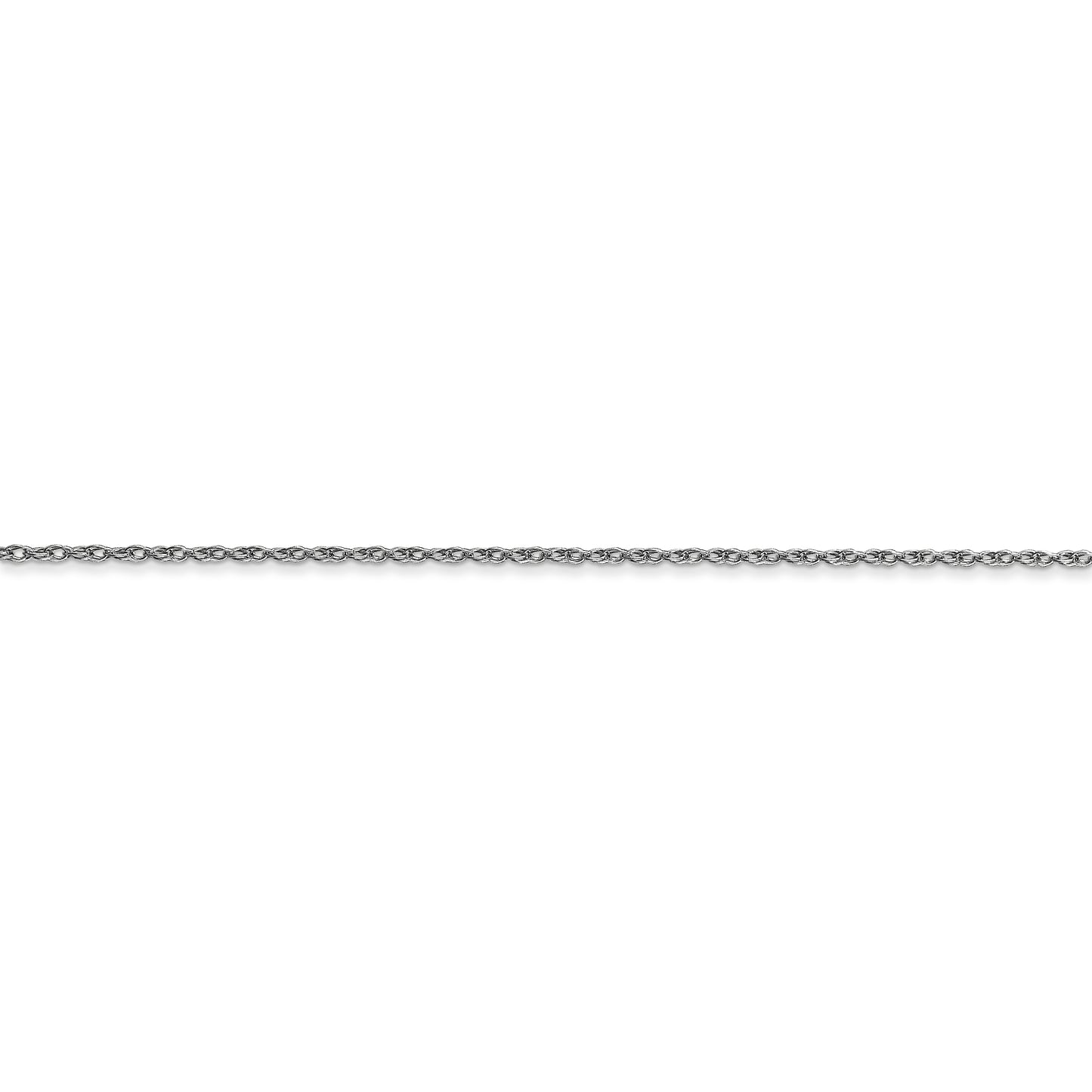 10k White Gold .7mm Carded Cable Rope Chain