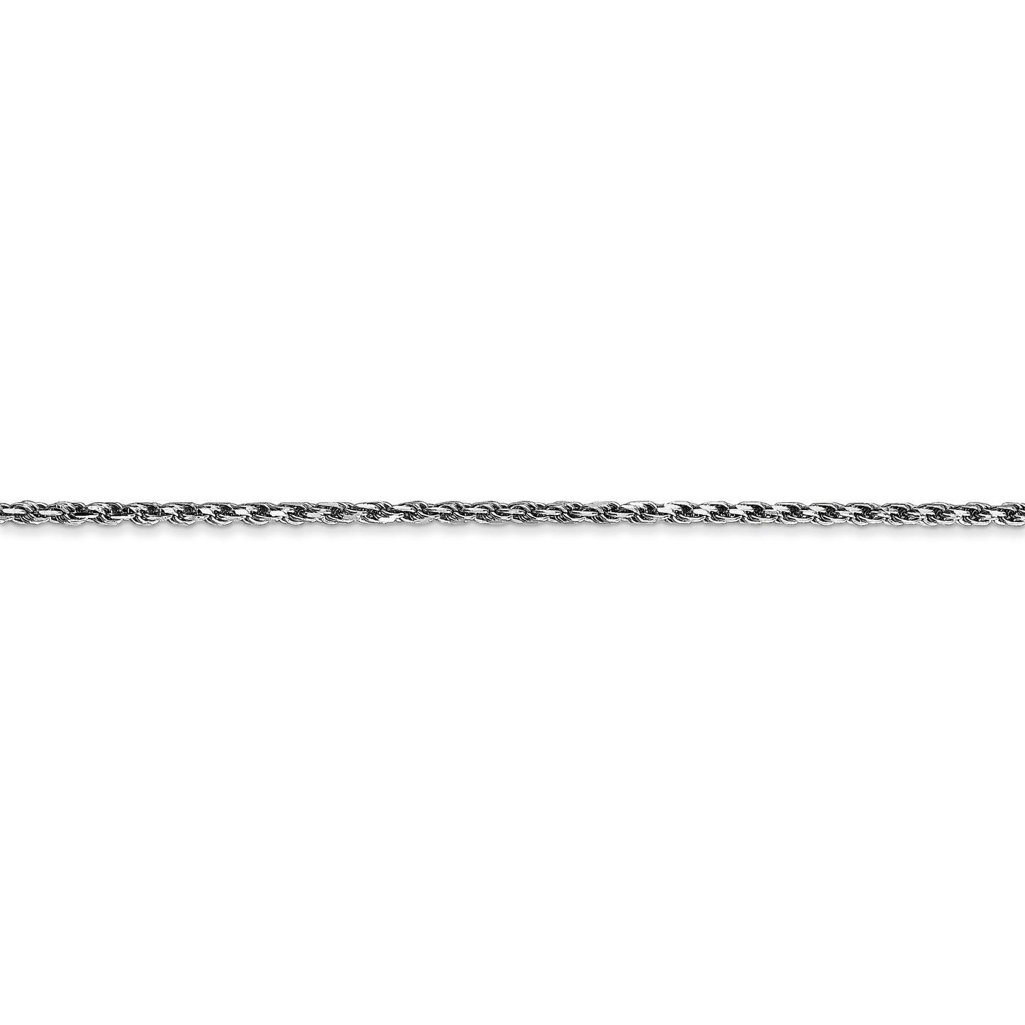 10k White Gold 1.6mm D/C Machine Made Rope Chain