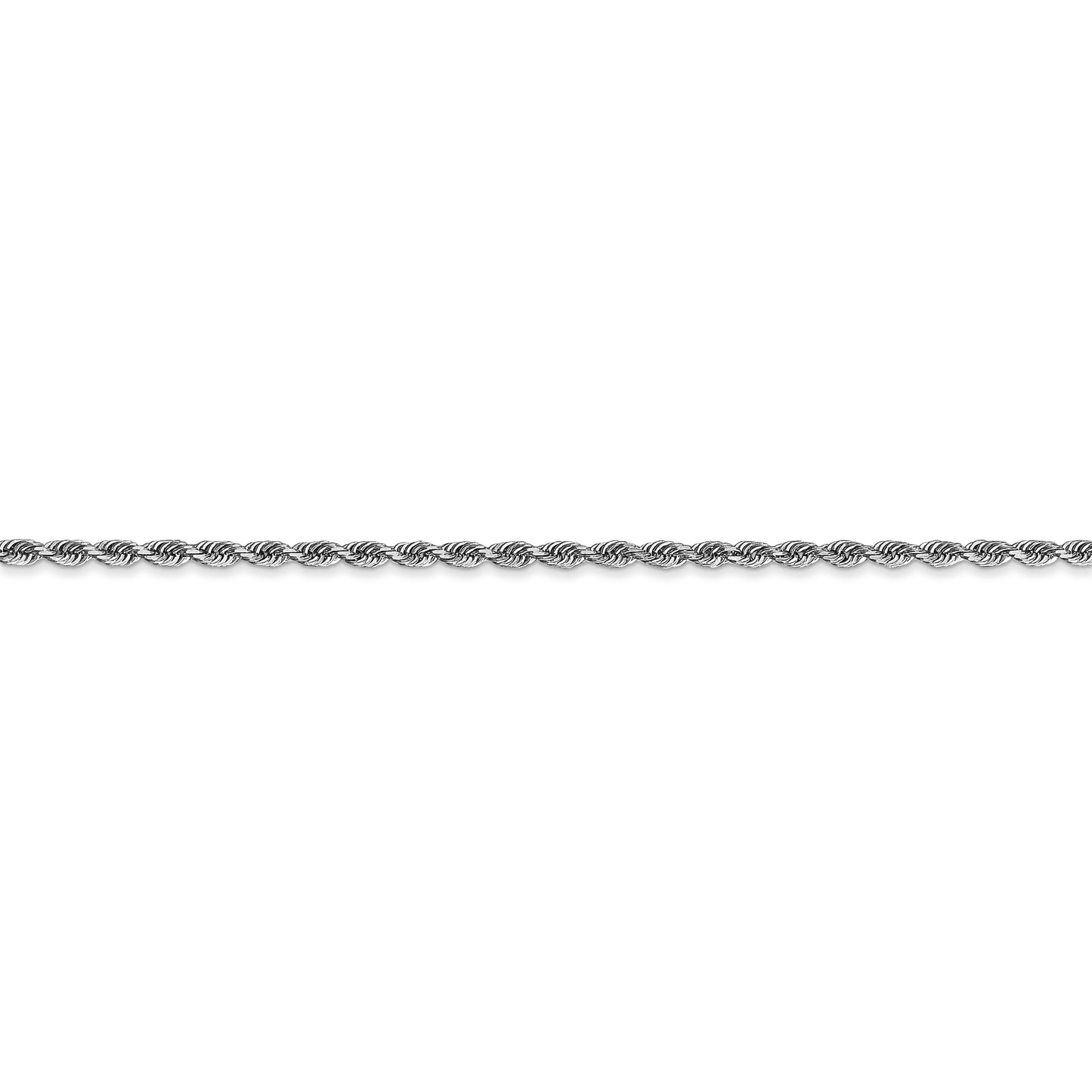 10k White Gold 2mm D/C Quadruple Rope Chain