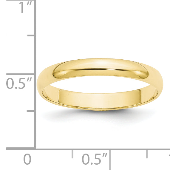 10KY 3mm LTW Half Round Band Size 8