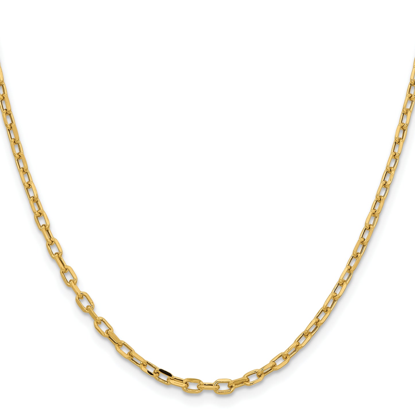 14k 3mm Semi-solid D/C Open Link Cable Chain