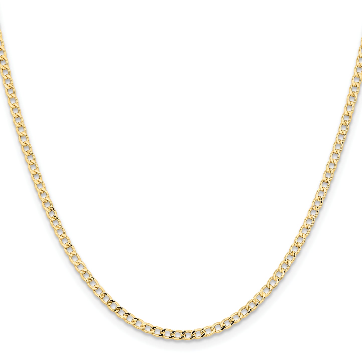 14k 2.85mm Semi-Solid Curb Chain