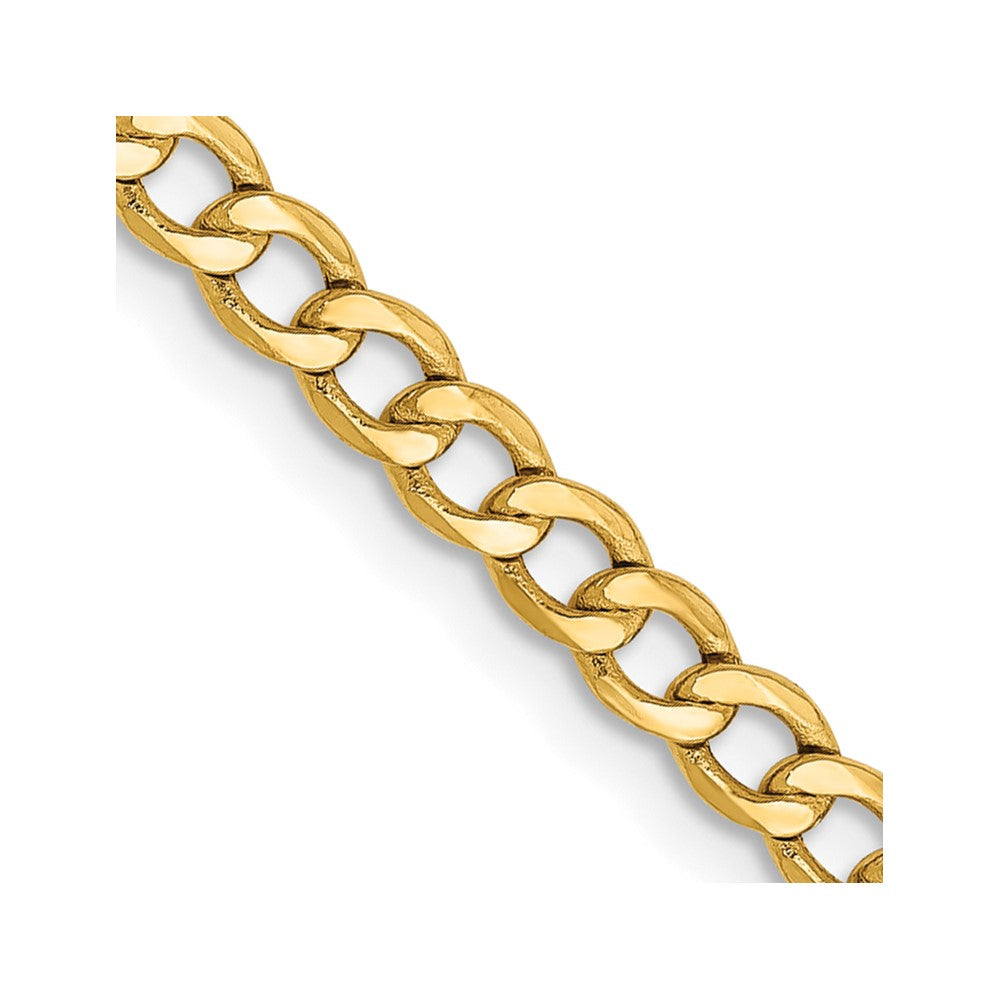 14k 2.85mm Semi-Solid Curb Chain
