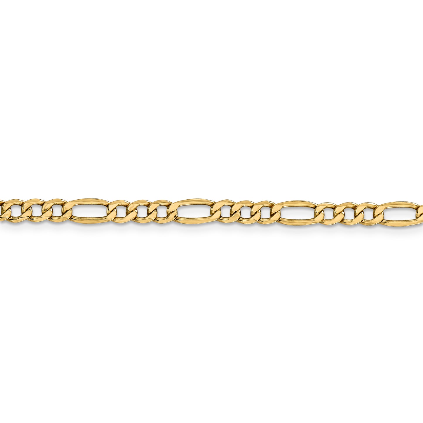 14k 4.2mm Semi-Solid Figaro Chain
