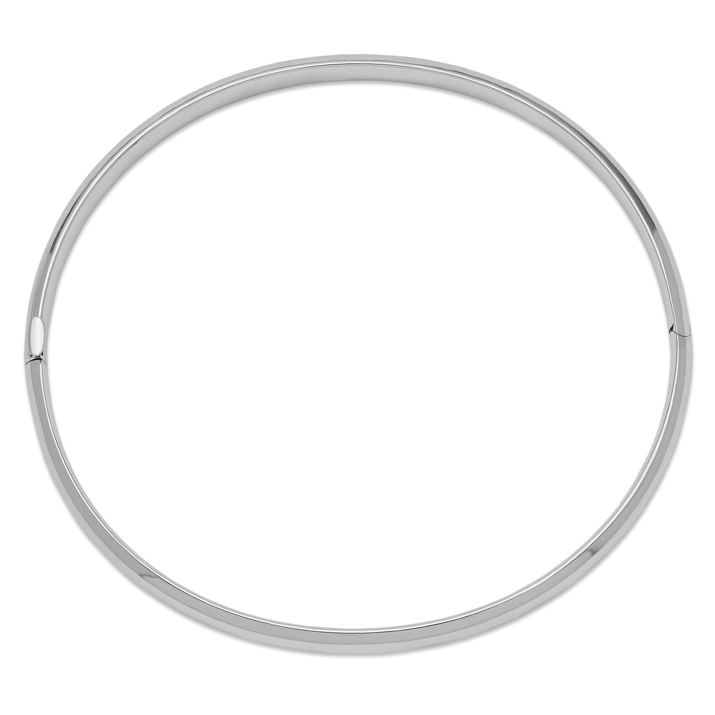 14k White Gold High Polished 5.0mm Hinged Bangle