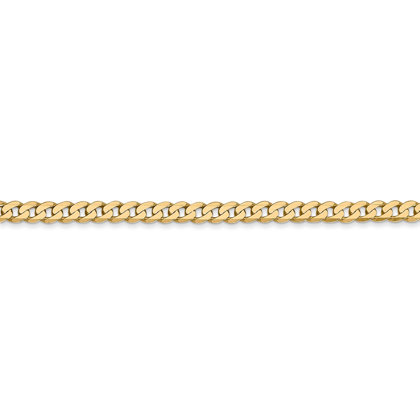 14k 2.9mm Flat Beveled Curb Chain