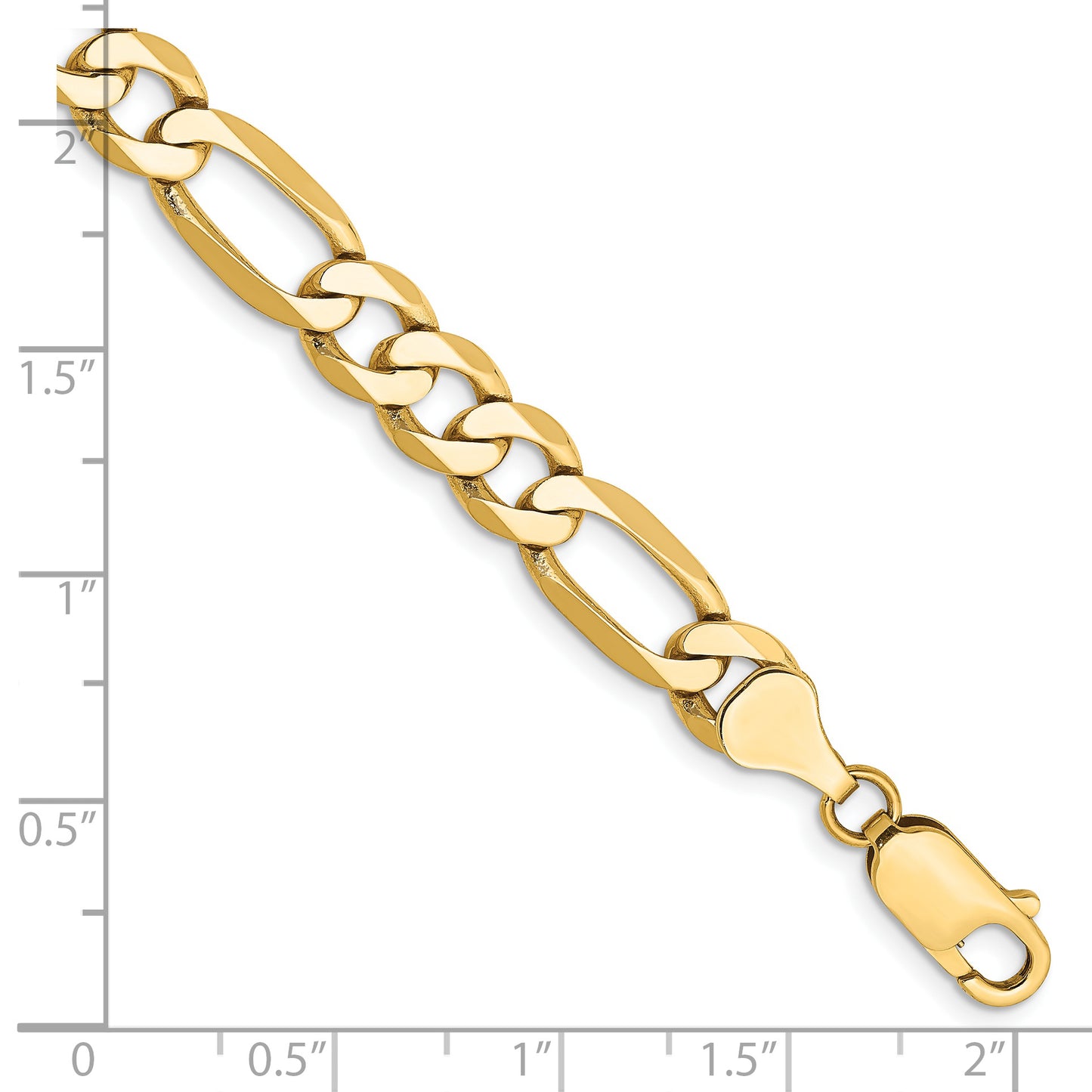 14k 7mm Flat Figaro Chain