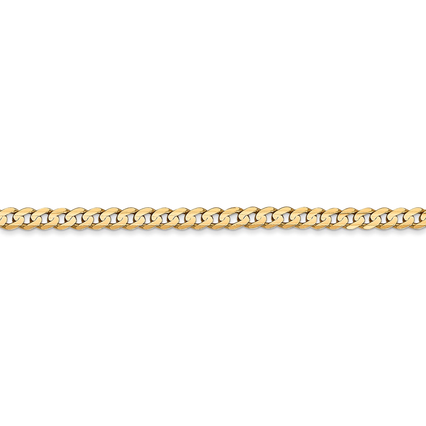14k 3mm Open Concave Curb Chain