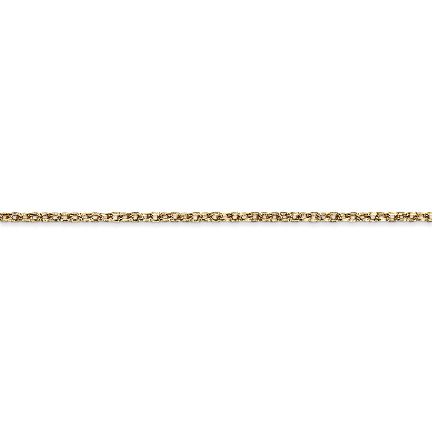 14k 2mm Round Open Link Cable Chain