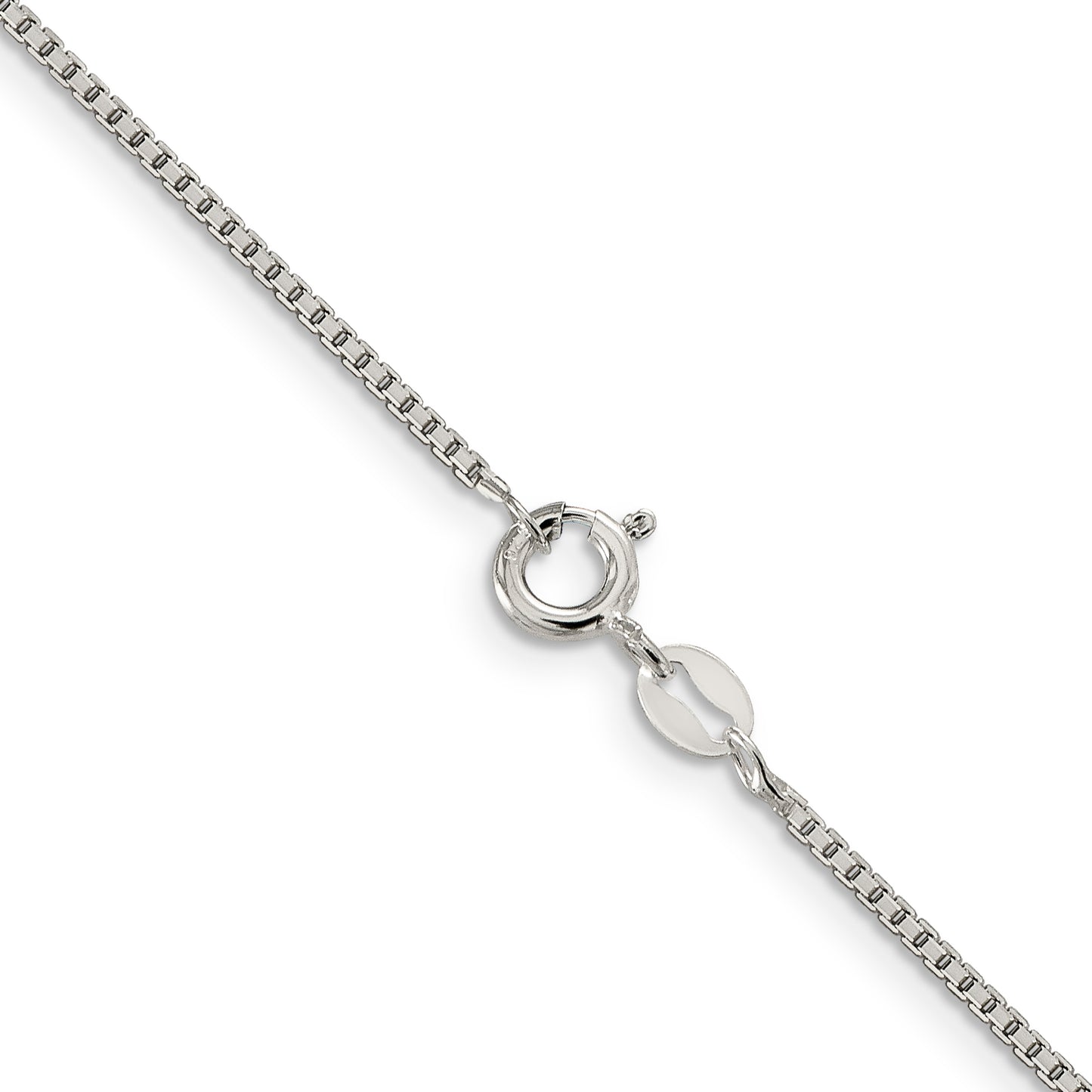 Sterling Silver 1.25mm 8 Sided Diamond-cut Box Chain