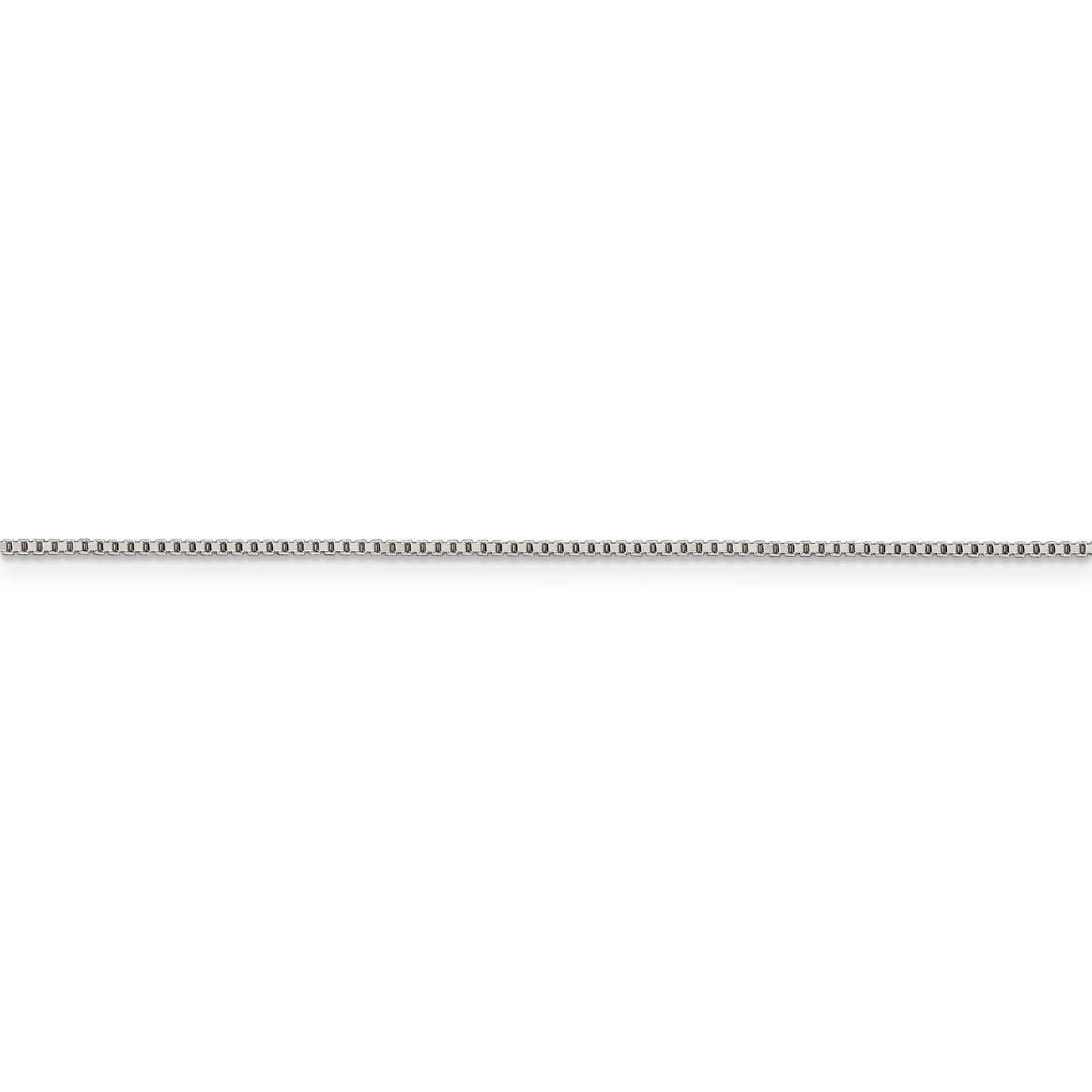 Sterling Silver Rhodium-plated .9mm Box Chain w/4in ext.