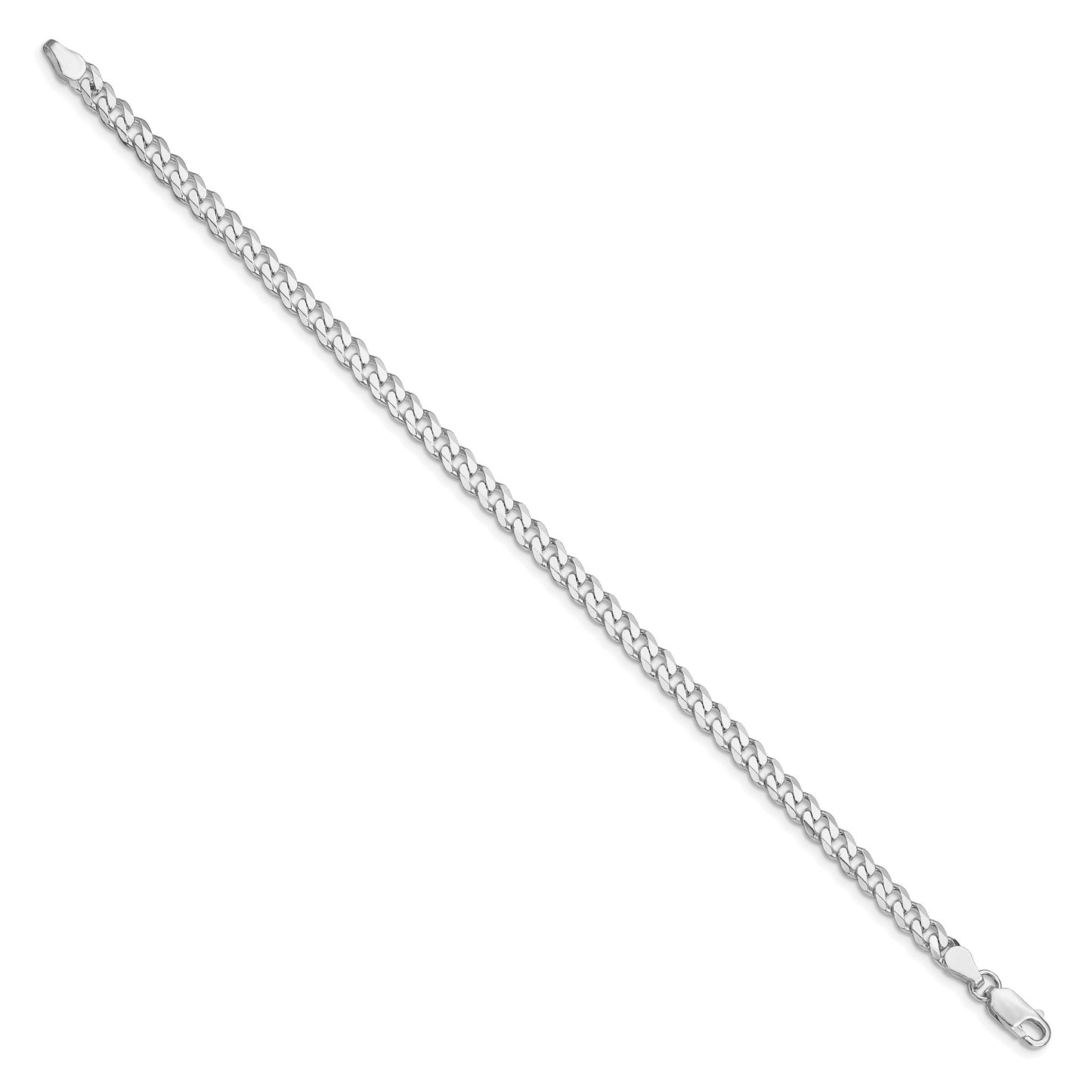 Sterling Silver Rhodium-plated 4.5mm Curb Chain