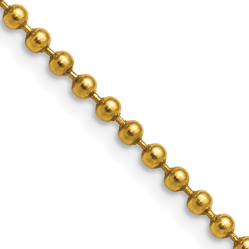 Stainless Steel Polished Yellow IP-plated 3mm 24in Ball Chain