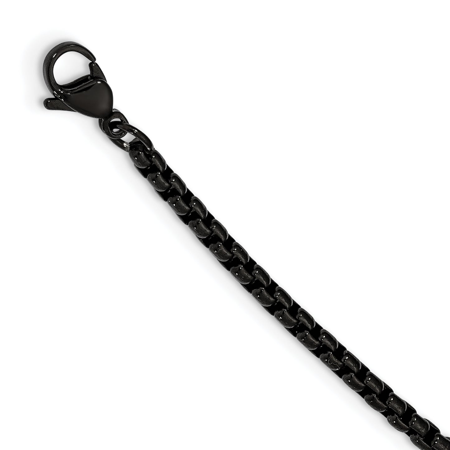 Stainless Steel Polished Black IP-plated 22in Box Chain
