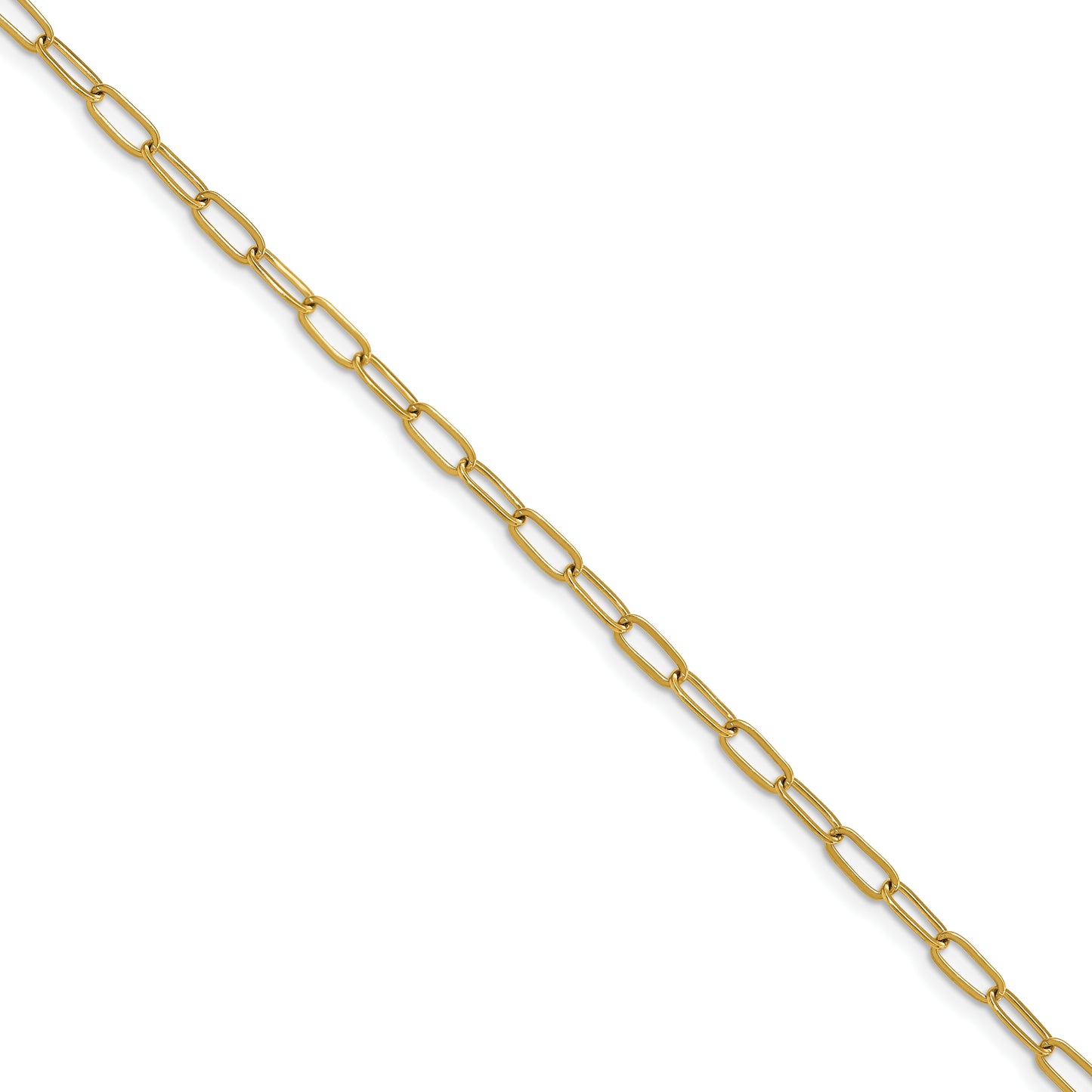 Stainless Steel Polished Yellow IP Paperclip Link 15in w/2in ext Necklace