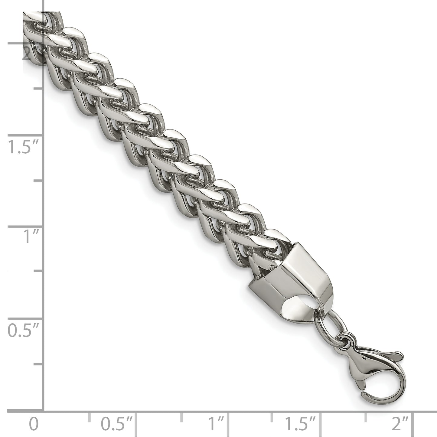 Stainless Steel Polished 6.75mm 9in Franco Chain