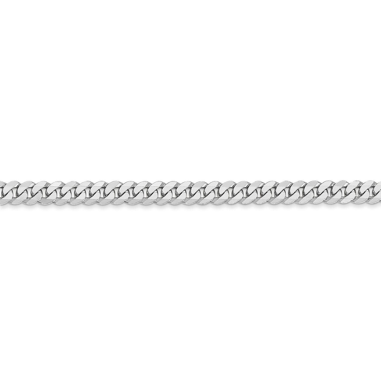 14k WG 3.9mm Flat Beveled Curb Chain