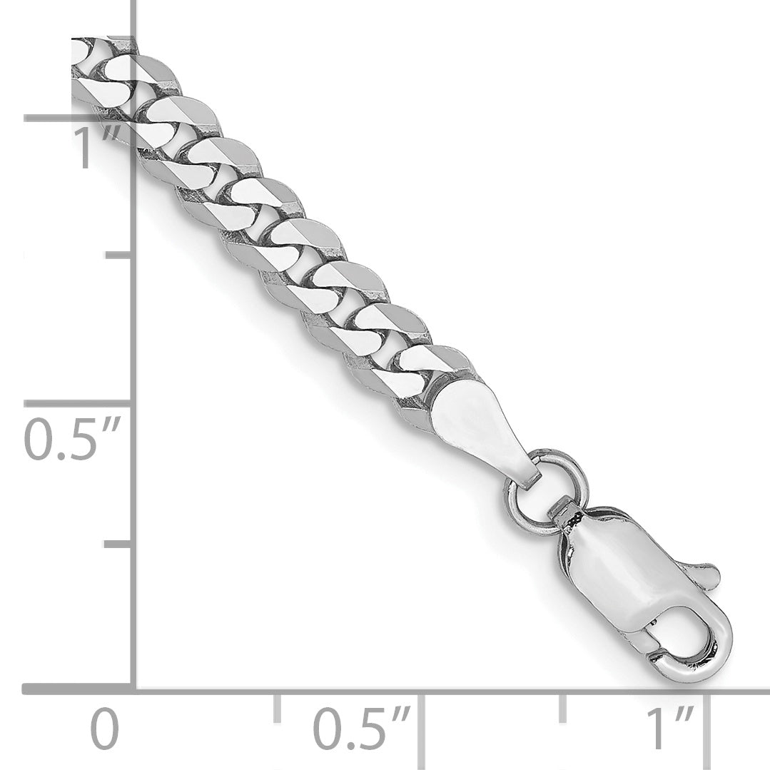 14k WG 3.9mm Flat Beveled Curb Chain