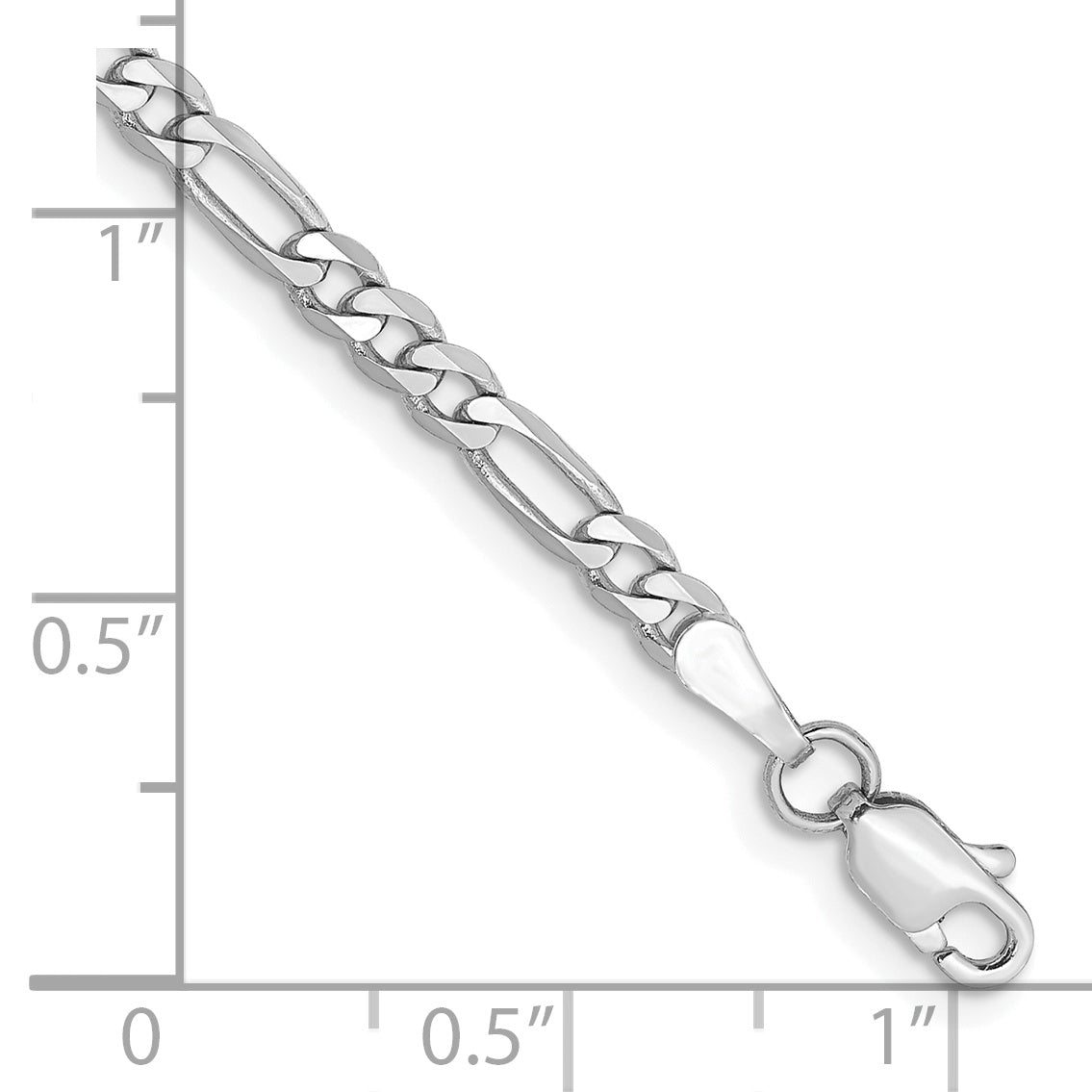 14k WG 3.0mm Flat Figaro Chain