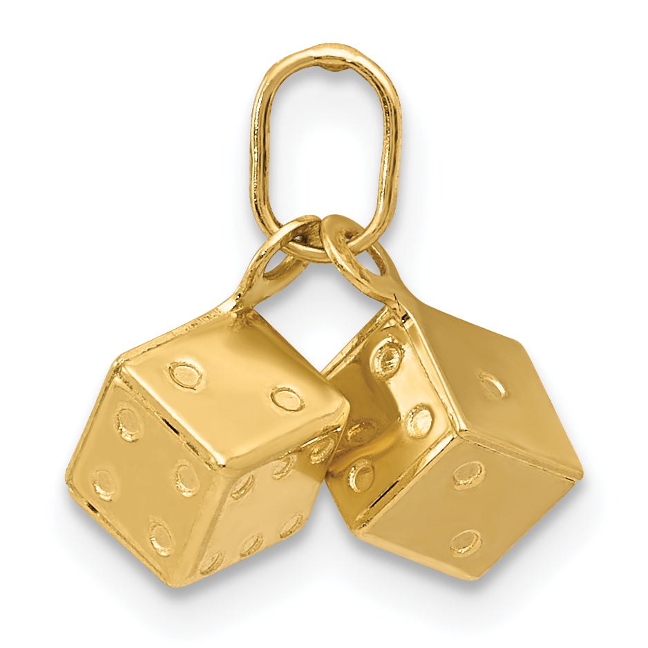 14k 3D Dice Charm