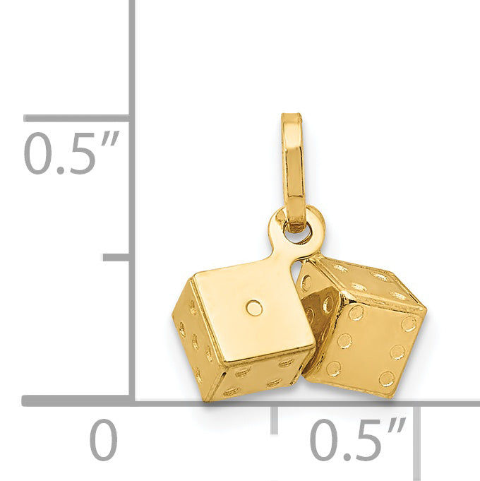 14k 3D Dice Charm