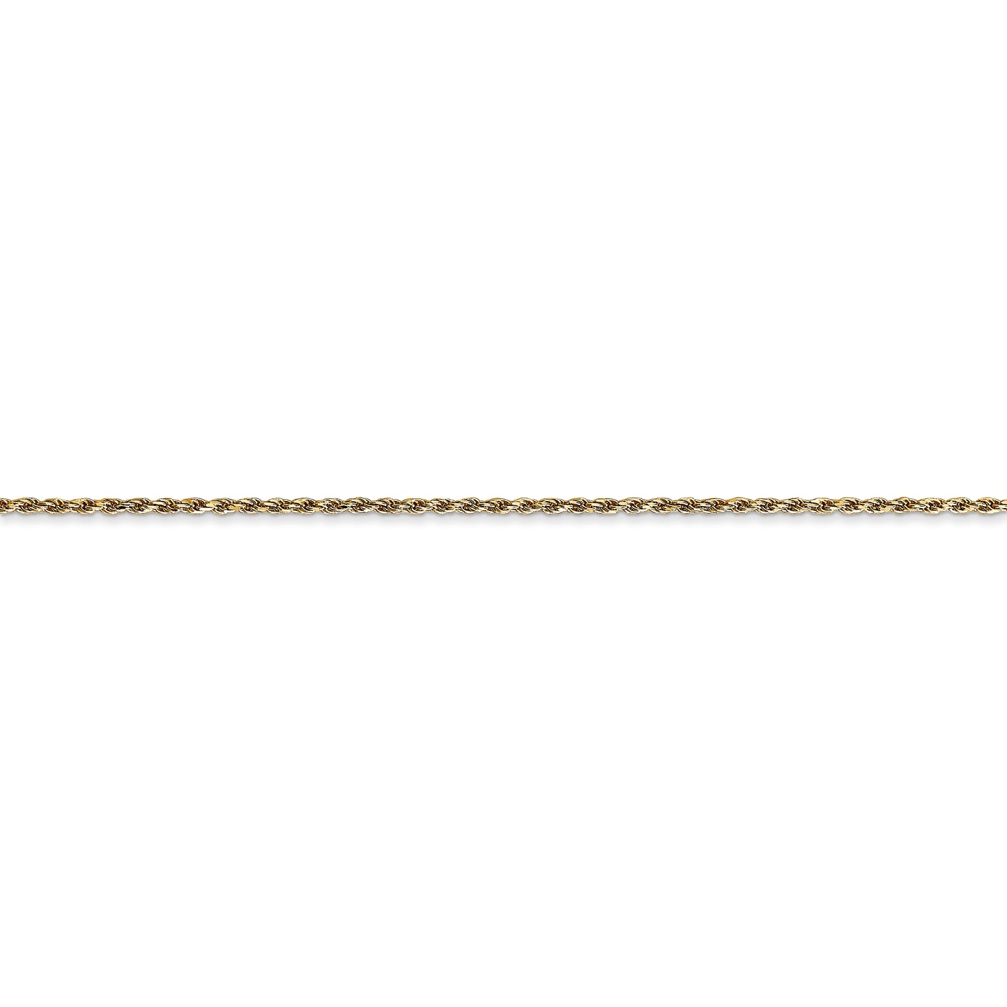 14k 1.15mm Diamond Cut Machine-made Rope Chain