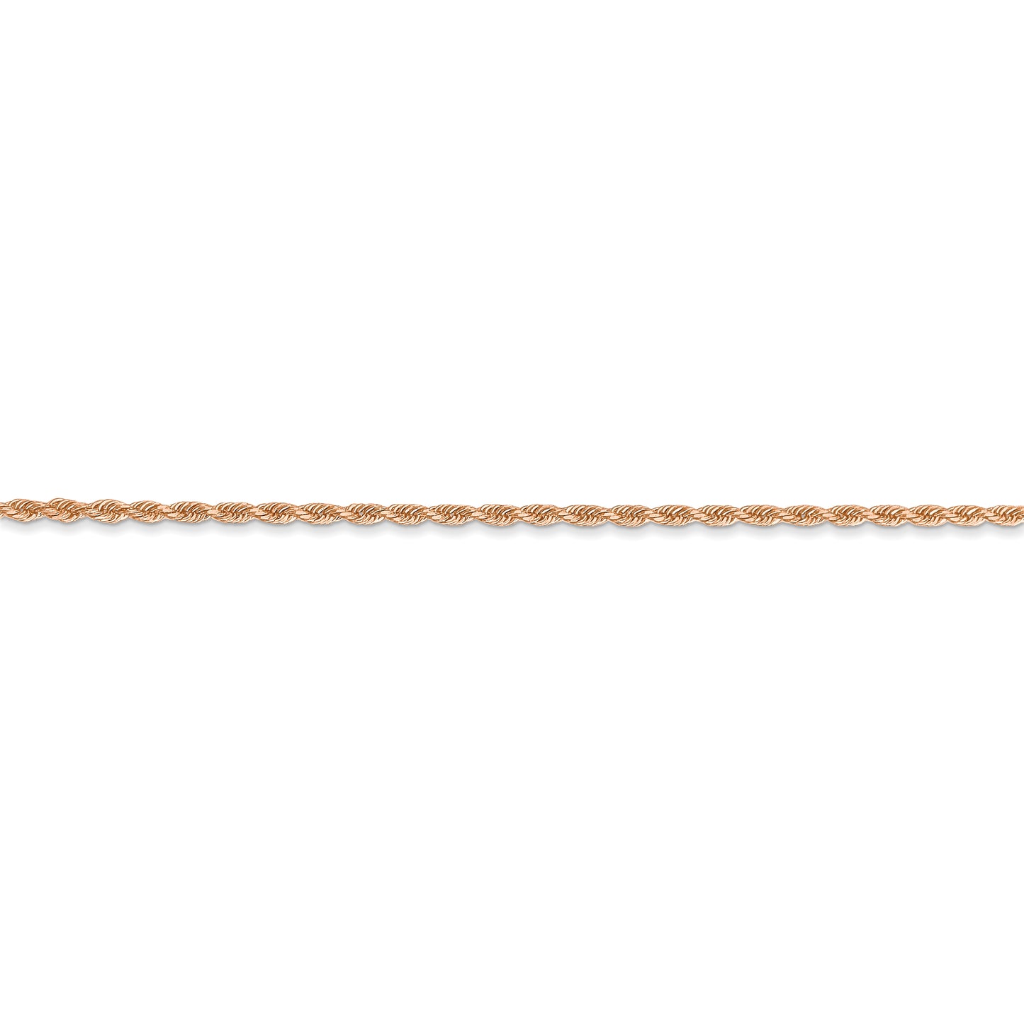 14k Rose Gold 1.50mm D/C Rope with Lobster Clasp Chain