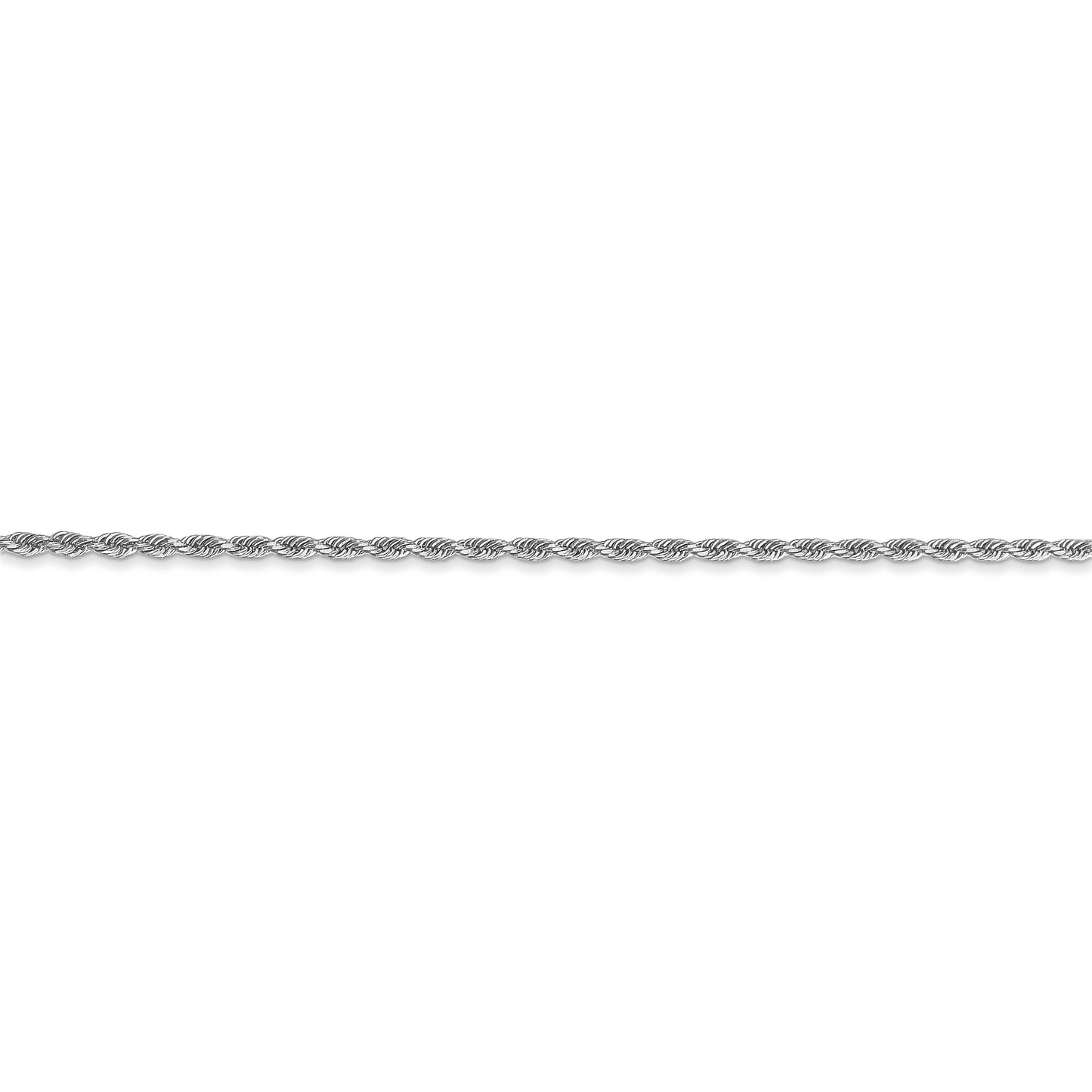 14k White Gold 1.5mm D/C Rope with Lobster Clasp Chain