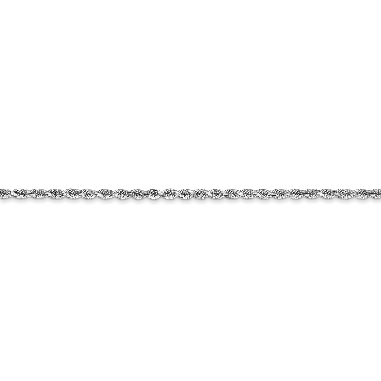 14k White Gold 1.75mm D/C Rope with Lobster Clasp Chain