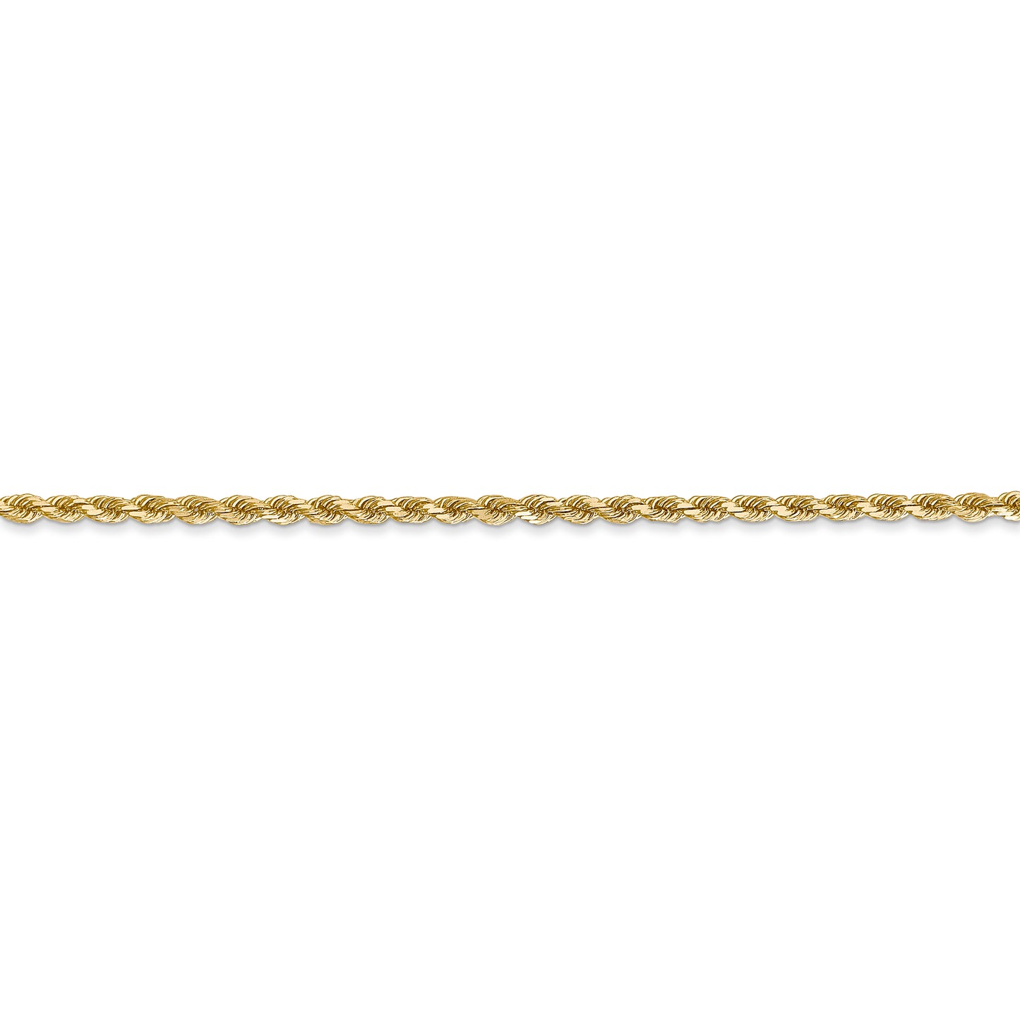 14k 2mm D/C Rope with Lobster Clasp Chain