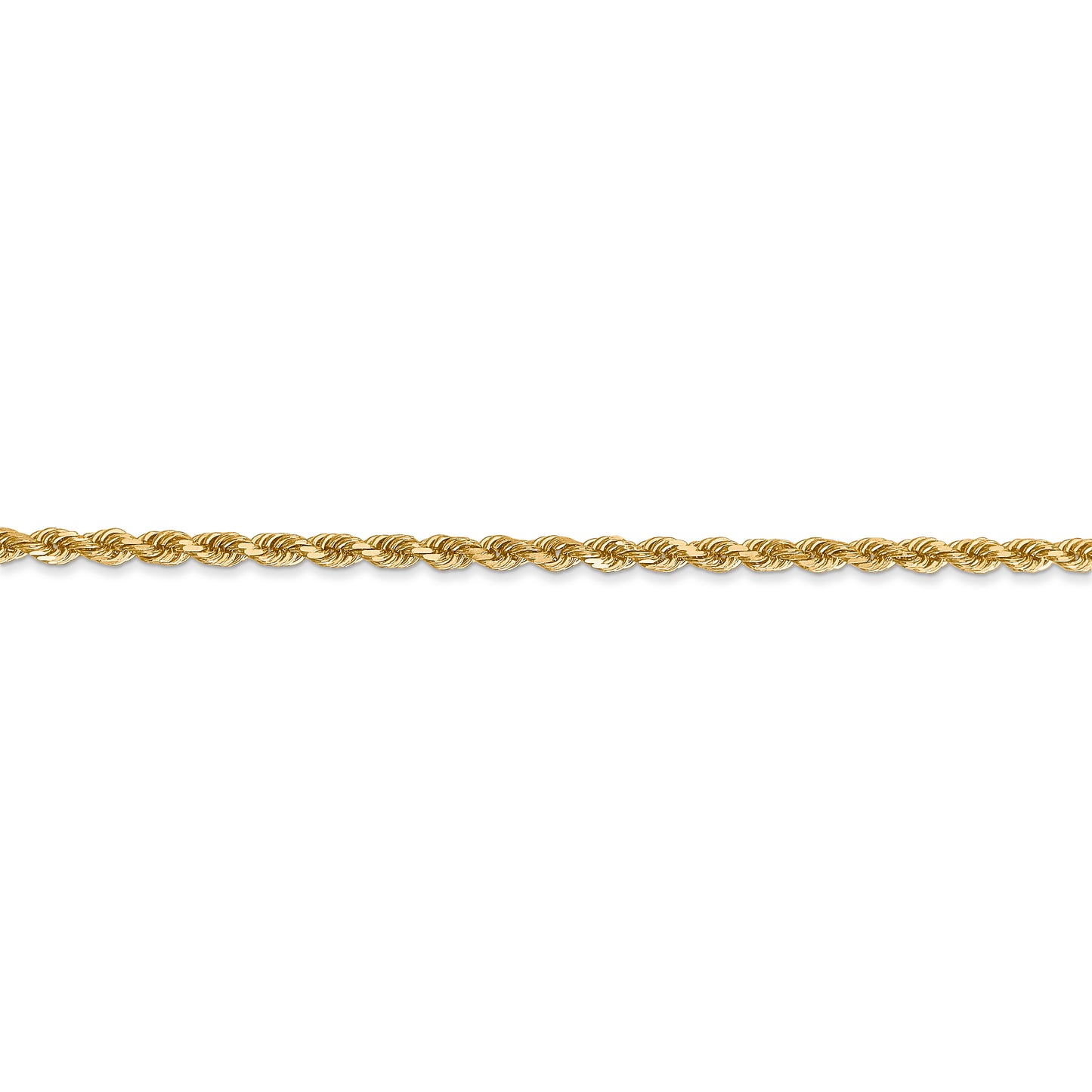 14k 2.25mm D/C Rope with Lobster Clasp Chain