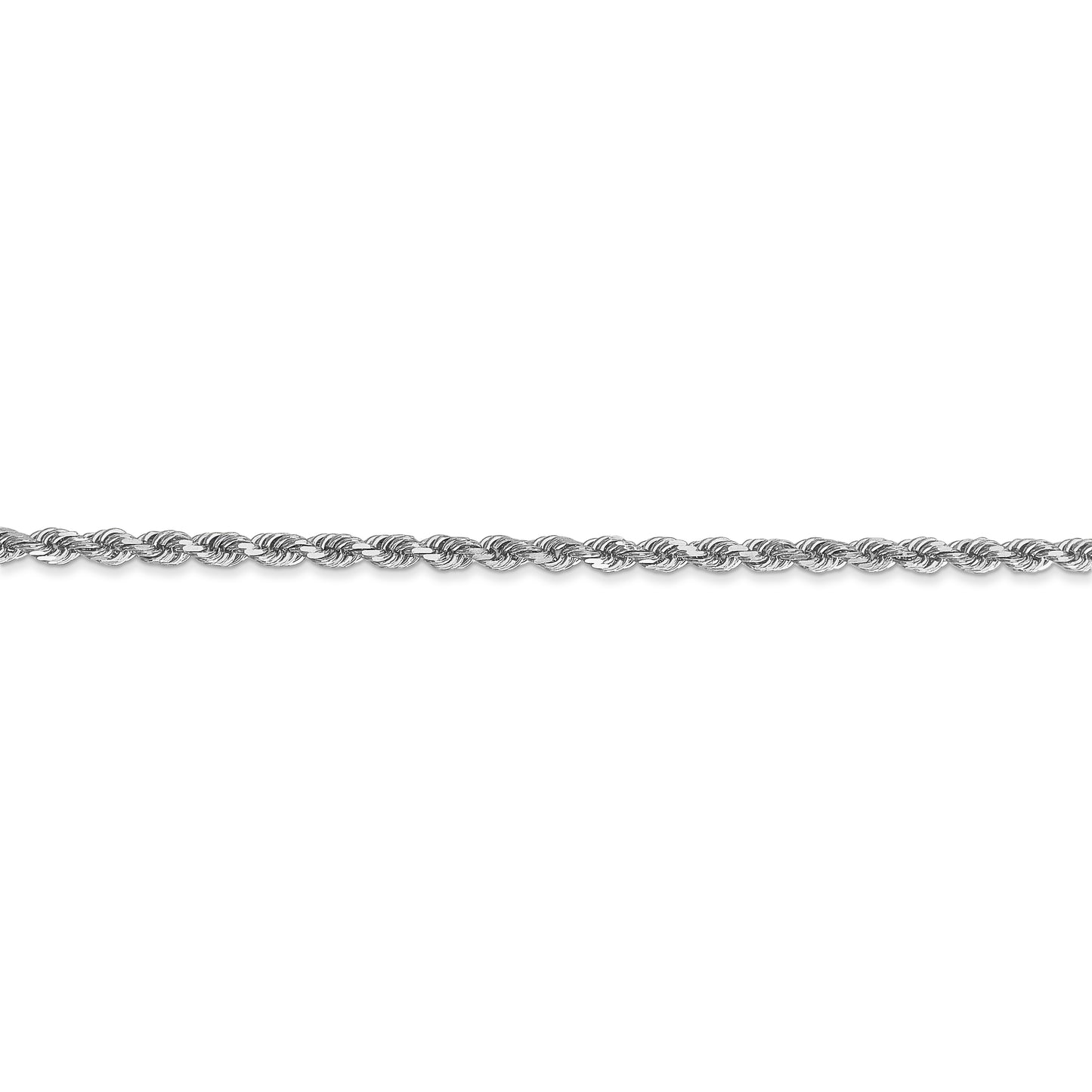 14k White Gold 2.25mm D/C Rope with Lobster Clasp Chain