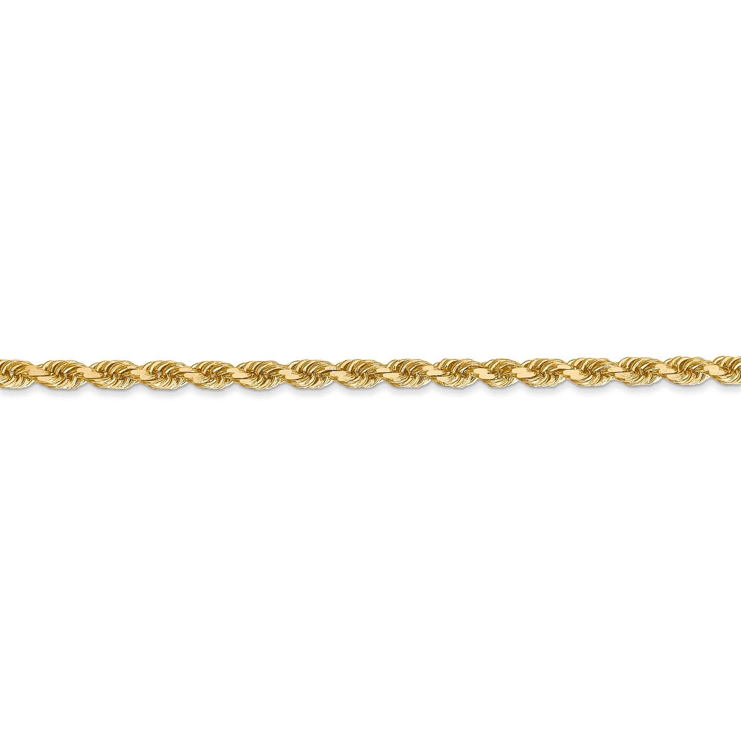 14k 3mm D/C Rope with Lobster Clasp Chain