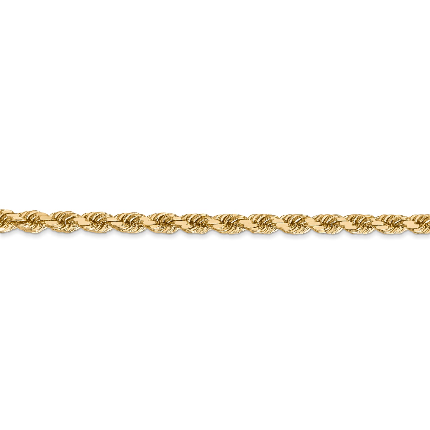 14k 4mm Diamond Cut Rope with Lobster Clasp Chain