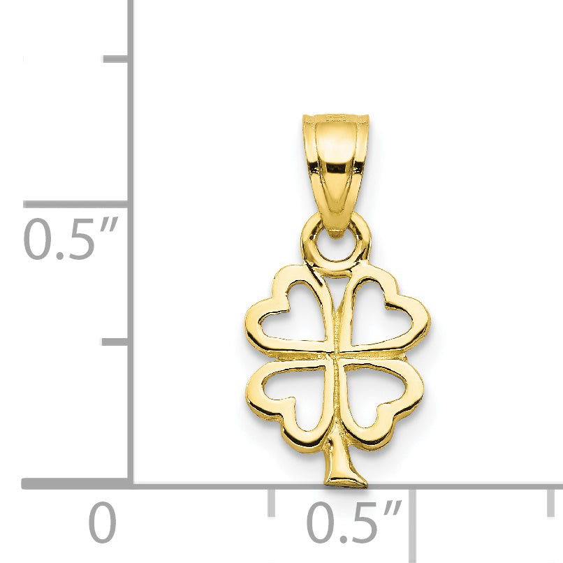 10k Four Leaf Clover Charm