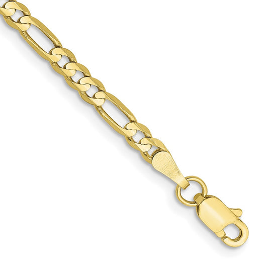 10K 3mm Flat Figaro Chain