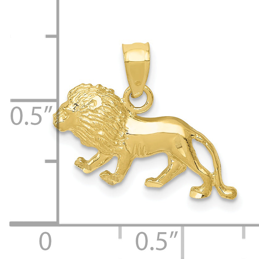 10K Diamond-cut Lion Pendant