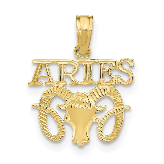 10K ARIES Zodiac Charm