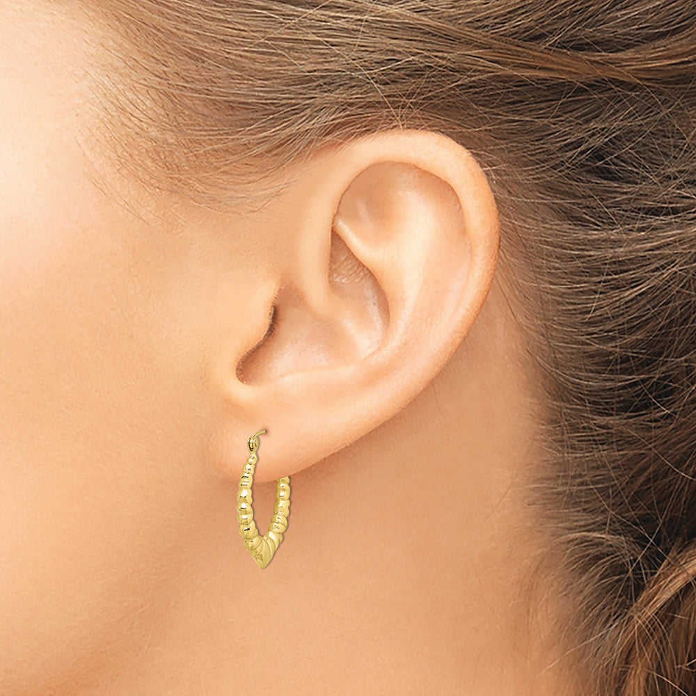 10k Polished Hollow Classic Earrings