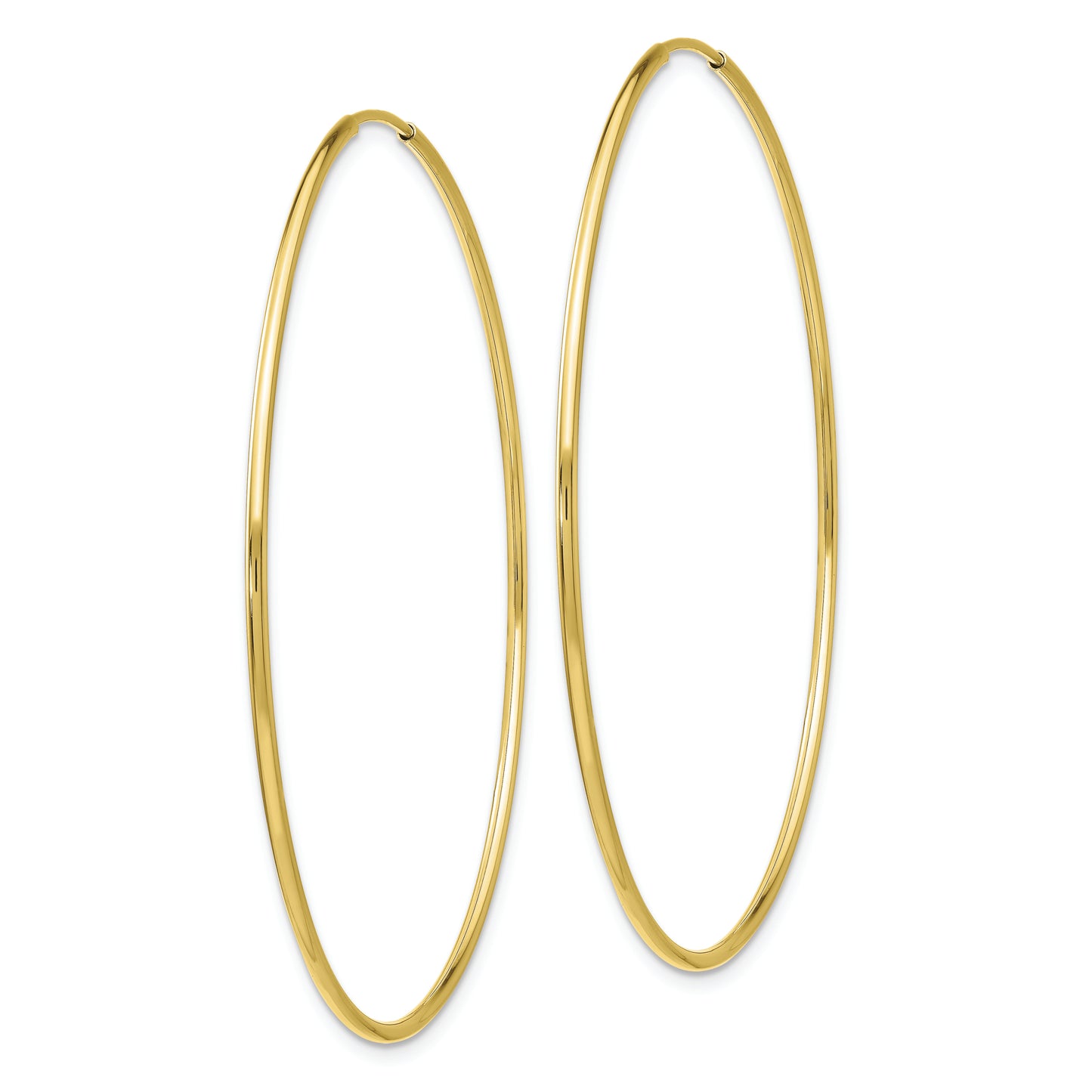 10k Polished Endless Tube Hoop Earrings