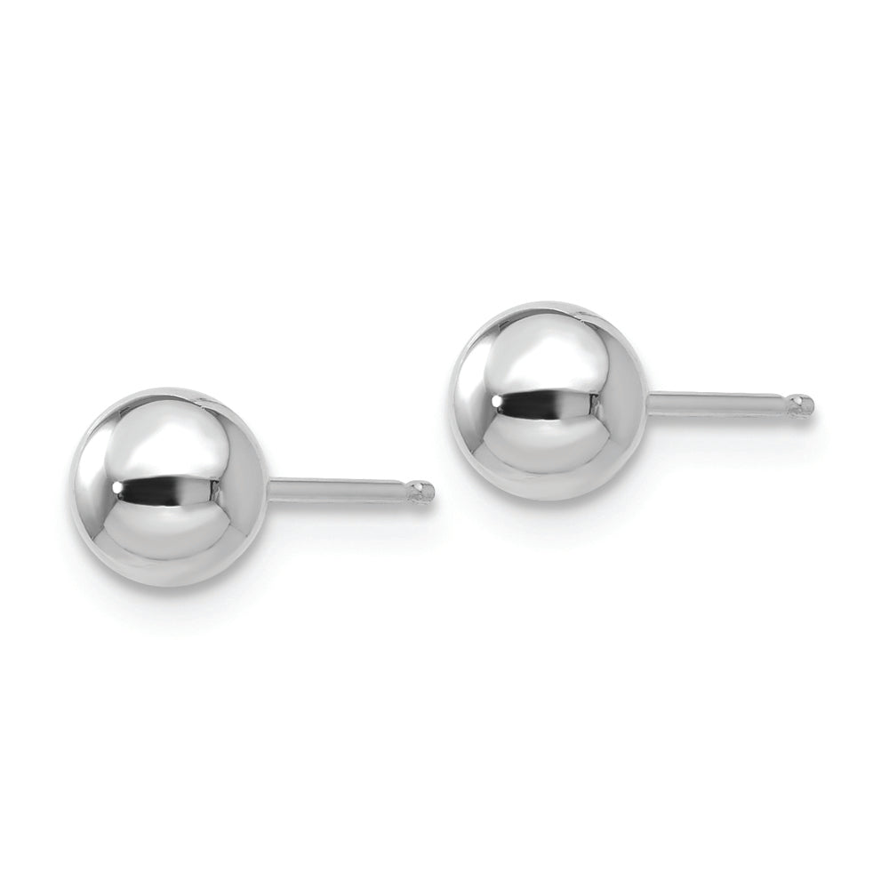 10k White Gold Polished 5mm Ball Post Earrings