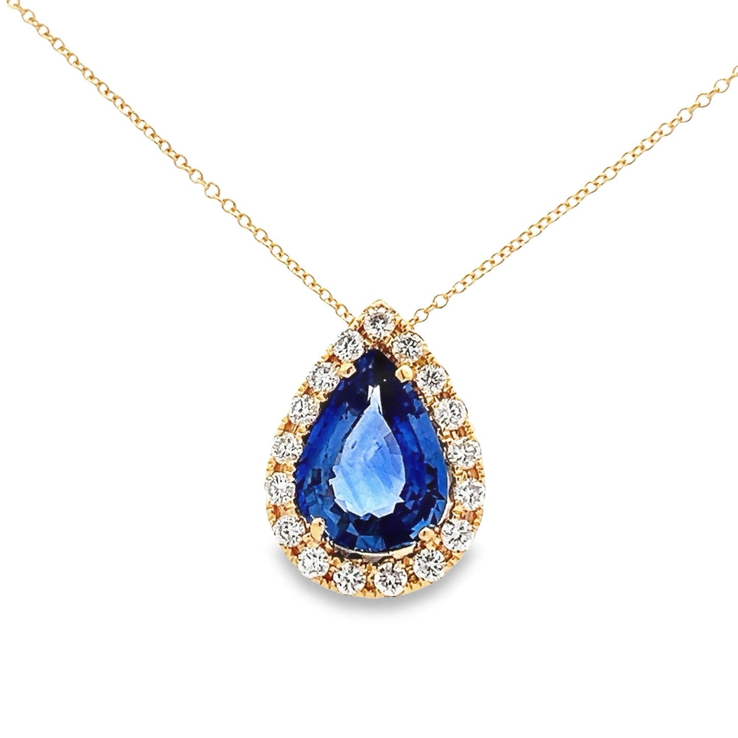 PENDANT, 18KY, SAPPHIRE, P/S