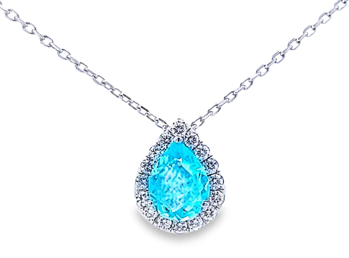 PENDANT, 14KW, PARAIBA TOURMALINE, P/S, 8x6 mm, GREEN/BLUE, MOZAMBIQUE