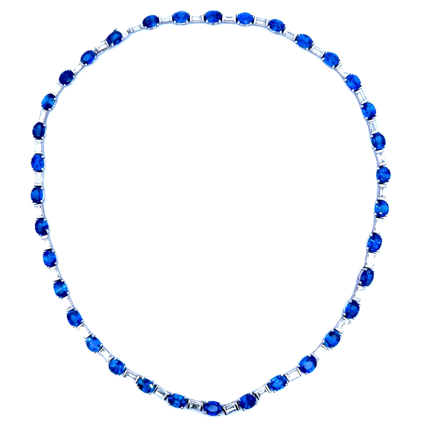 NECKLACE, SAPPHIRE, OVAL, 7x5 mm