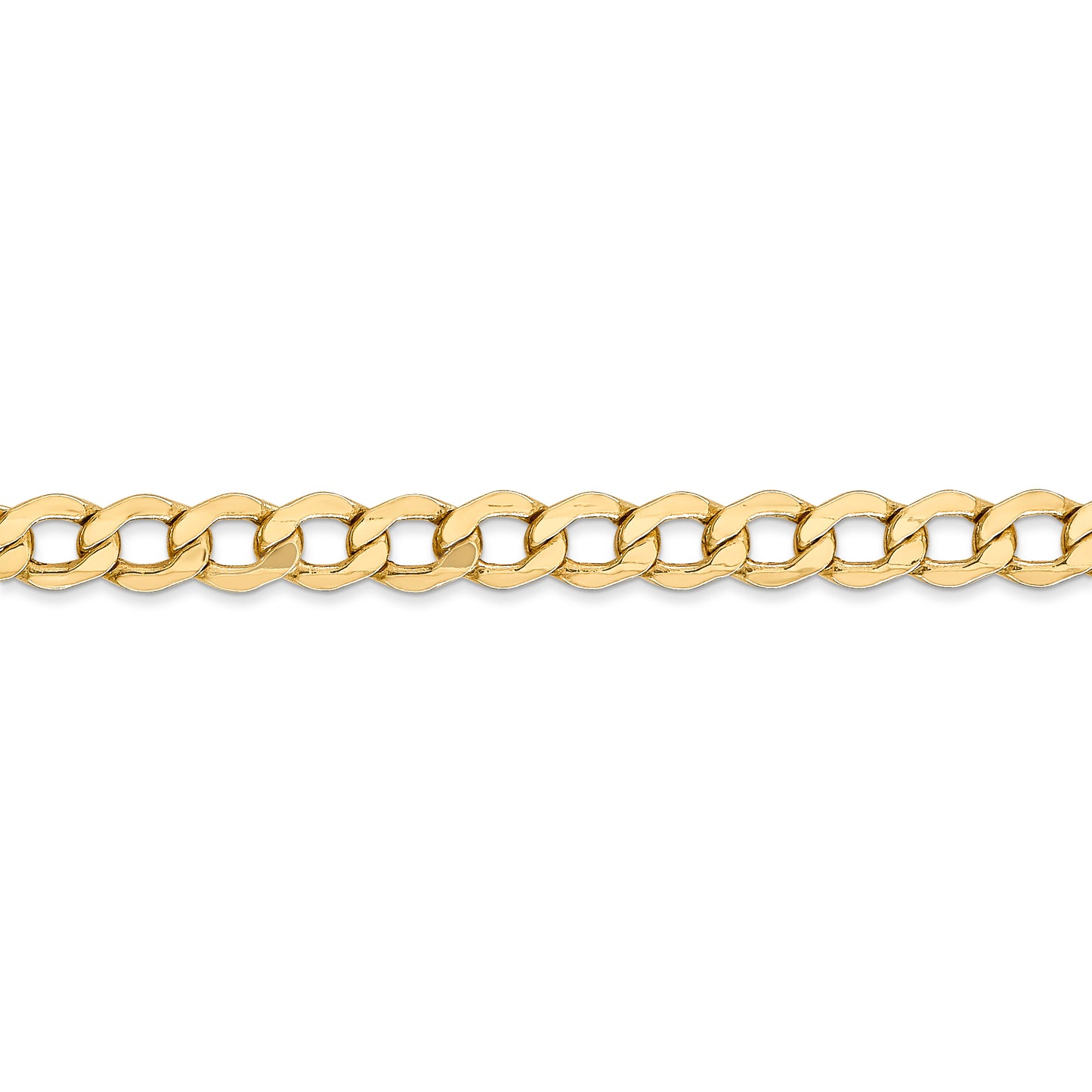 14k 5.25mm Semi-Solid Curb Chain