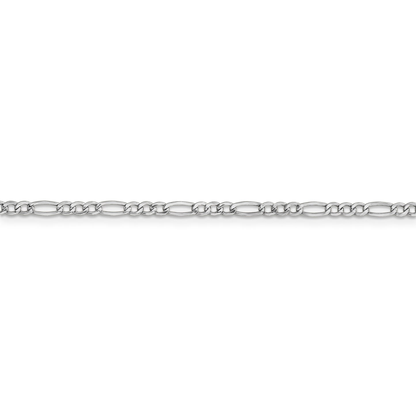 14k WG 2.5mm Semi-Solid Figaro Chain