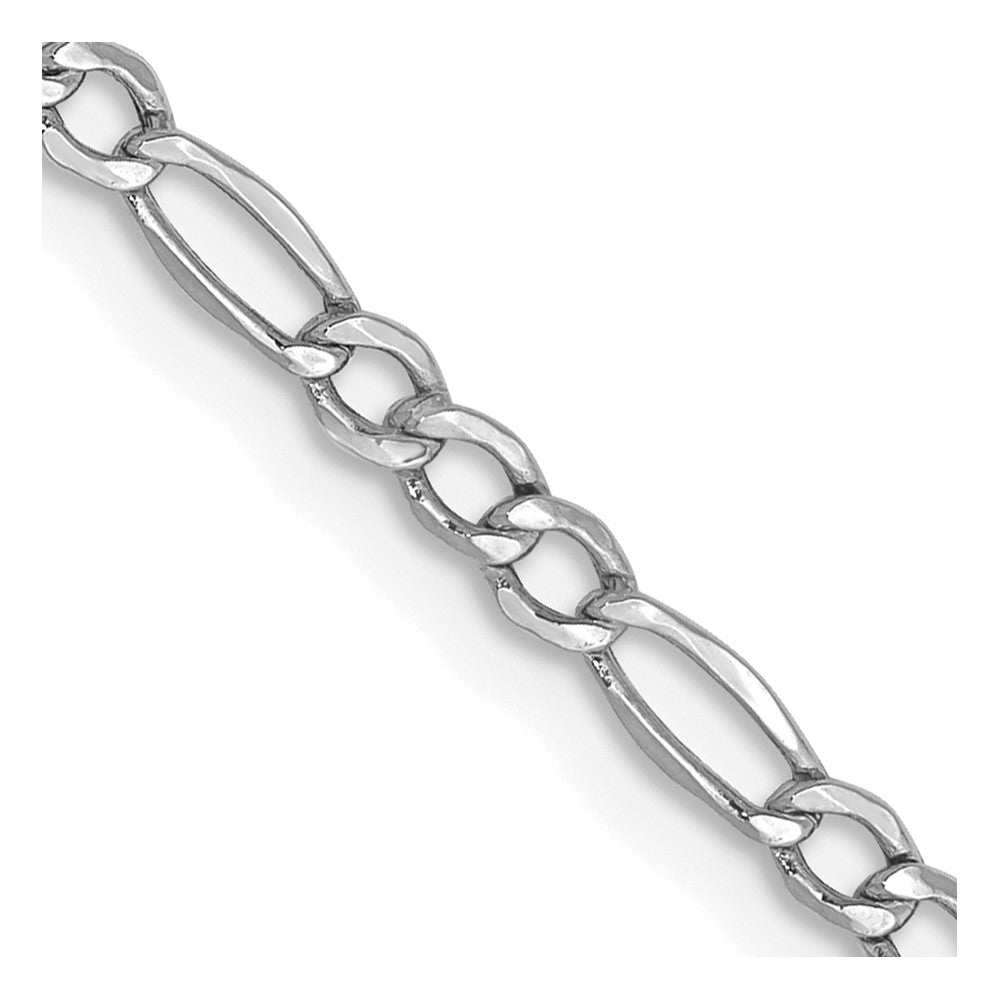 14k WG 2.5mm Semi-Solid Figaro Chain